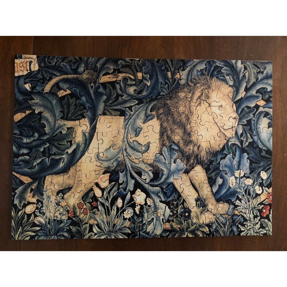 Wentworth Wooden Jigsaw Puzzle "The Forest" Lion William Morris 1887  250 pieces